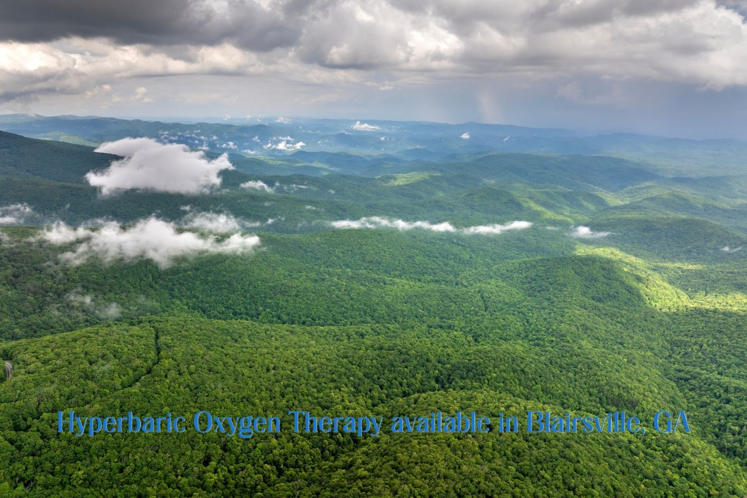Blue Ridge Mountains in Blairsville Georgia representing recovery, performance, and wellness with hyperbaric oxygen therapy