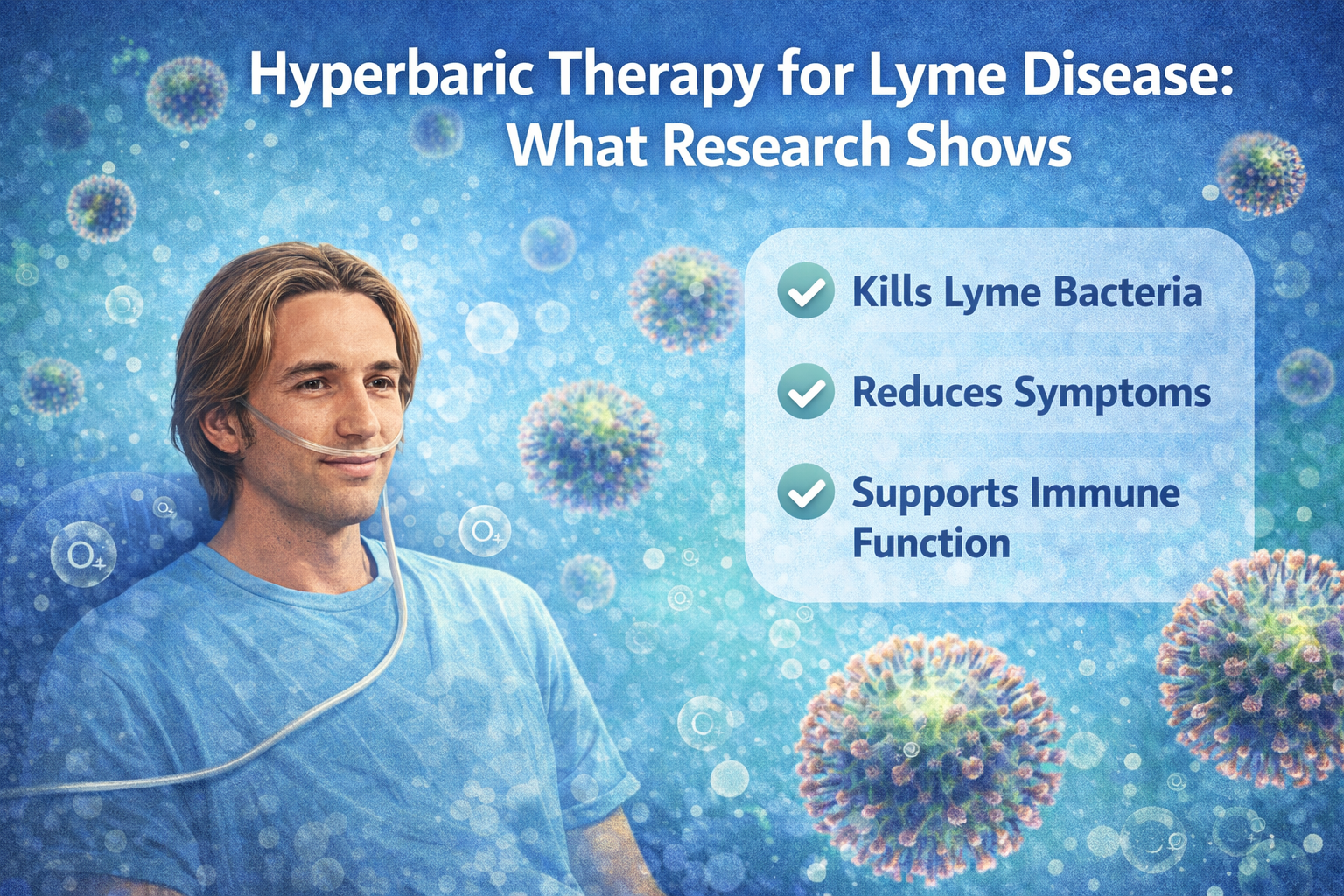 Hyperbaric oxygen therapy for Lyme disease showing research-based benefits including reduced symptoms and immune support in Blairsville GA