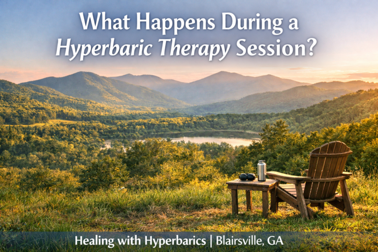 Scenic Blairsville Georgia mountain view representing what happens during a hyperbaric therapy session